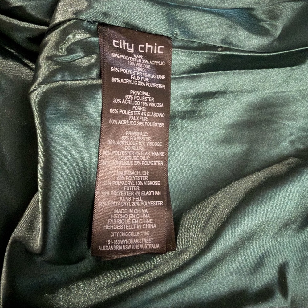 NWT City Chic Blushing Belle Coat - Jade Green - Size 20 / L - Picture 16 of 16